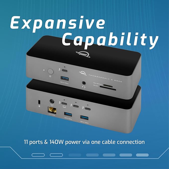 OWC 11-Port Thunderbolt 5 Docking Station, SD/Micro-SD Card Reader, Audio - Image 2