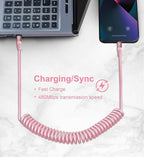 KIYODA USB C to Lightning Cable 3FTfor Car, Coiled iPhone Charger Fast Charging - Image 6
