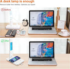 Desk Lamp with Wireless Charger，USB Charging Port, Dimmable Office Desk Light - Image 2