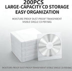 200 Pcs CD DVD Sleeves - Image 2