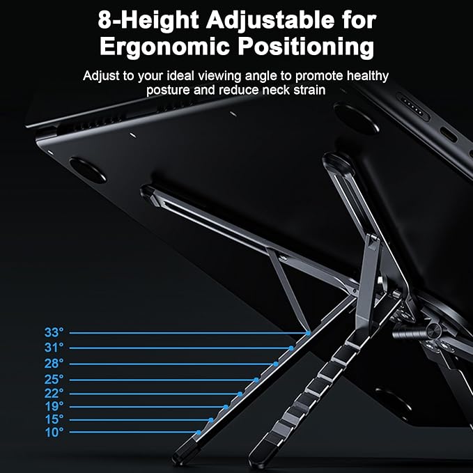 Foldable Laptop Stand for Desk, All-in-One Portable Holder for Laptop, Phone & - Image 4