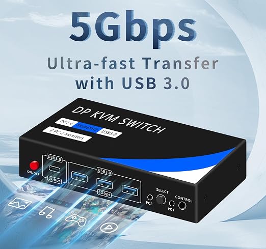 Dual Monitor Kvm Switch 2 Monitors 2 Computers HDMI 4k@60HZ, USB3.0. kvm - Image 8