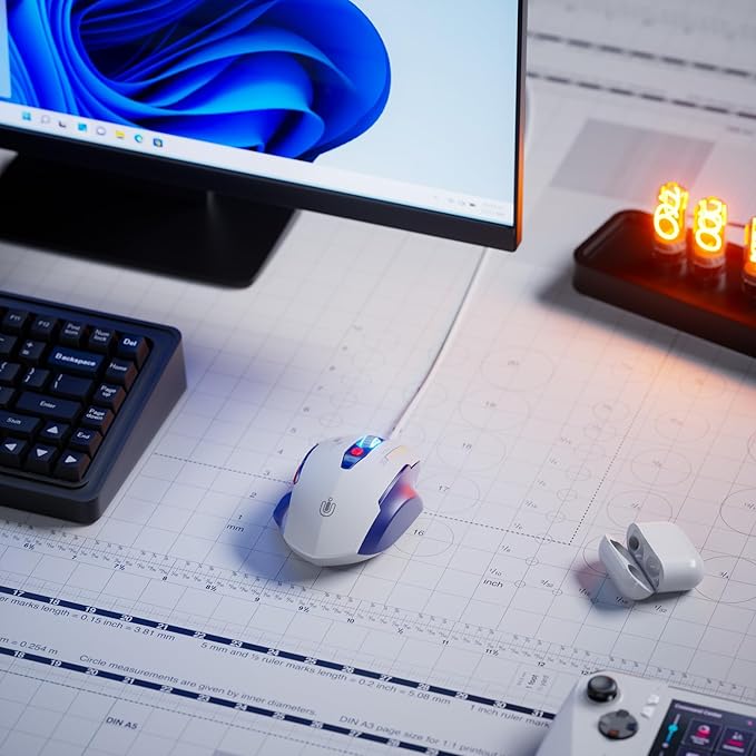 Wired Mouse, 4 Levels Adjustable DPI, 6 Programmable Buttons, Ergonomic - Image 5