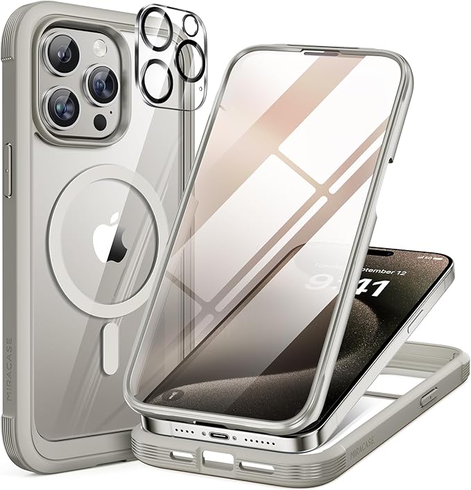 Miracase Magnetic for iPhone 15 Pro Case Full-Body Phone case by Miracase
