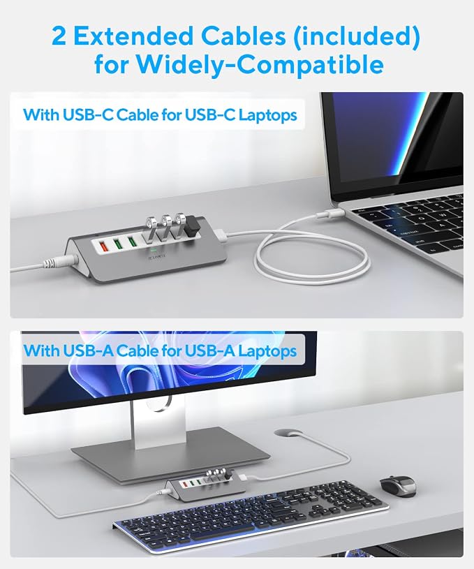 Powered USB-C 7-Port Hub, USB 3.2 Gen 2 Adapter - Image 5