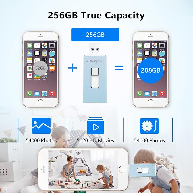 USB Flash Drive 256GB, Apple MFi Certified Photo Stick - Image 6