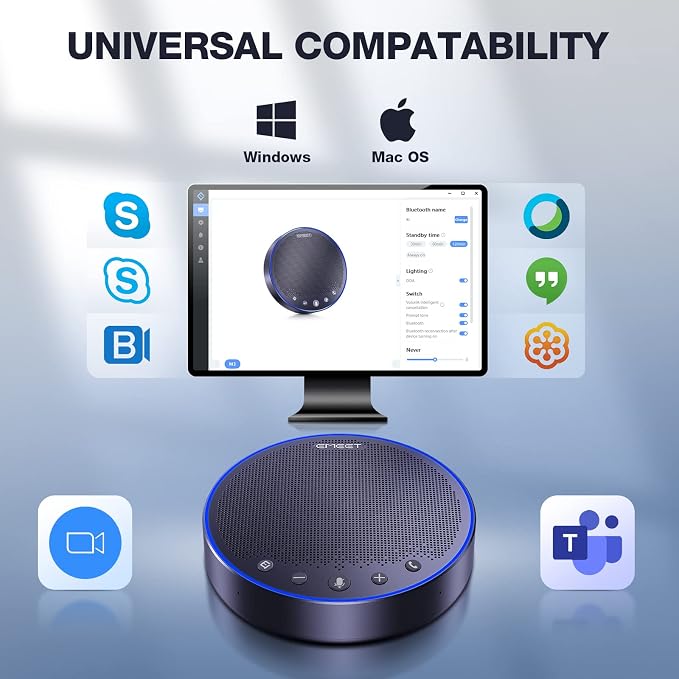 EMEET Bluetooth Speakerphone M3, Zoom Certified 4 AI Mics 360°Voice Pickup 18H - Image 9