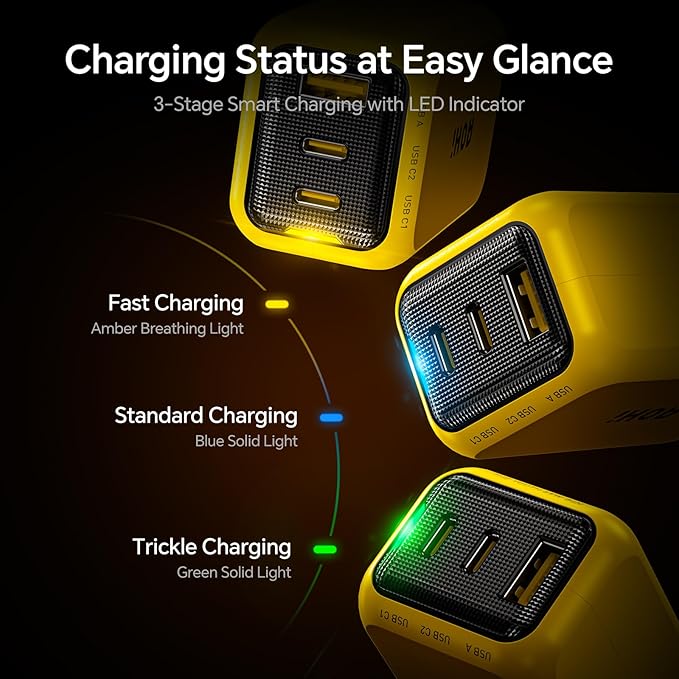 AOHI Youth 65W GaN+ USB C Charger Block, 3-Port PPS Type C Compact Foldable - Image 6