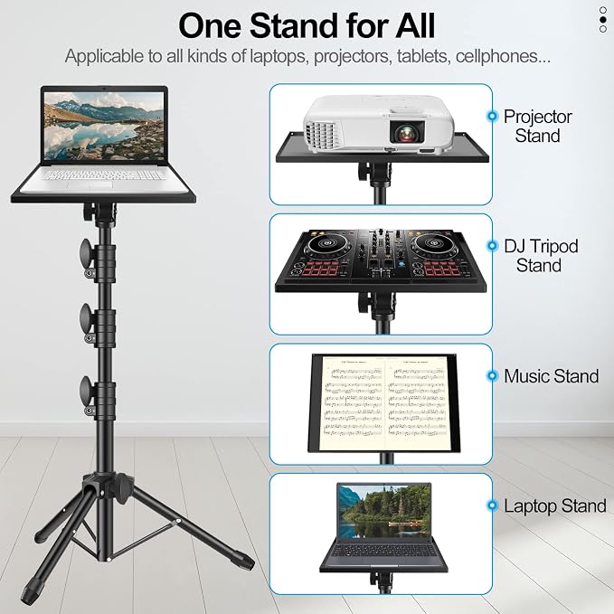 Projector Stand Tripod, Portable Laptop Floor Mount Adjustable Height 26 to 52 - Image 5