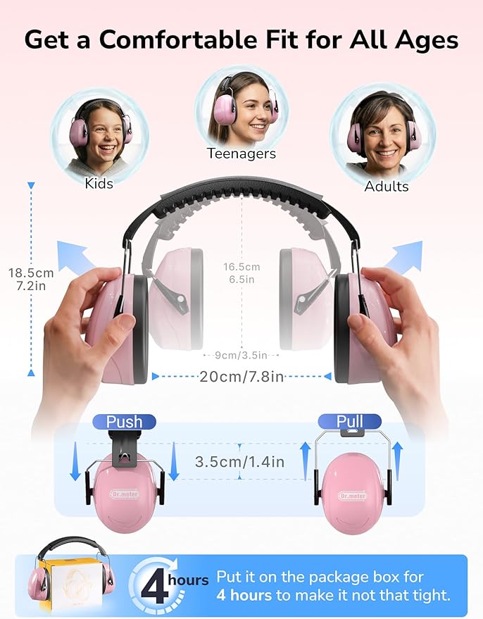 Dr.meter Noise Reduction Ear Muffs, Ear Protection Noise Cancelling Headphones - Image 9