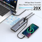 Powered USB Hub, 10-Port USB C Hub - Image 3