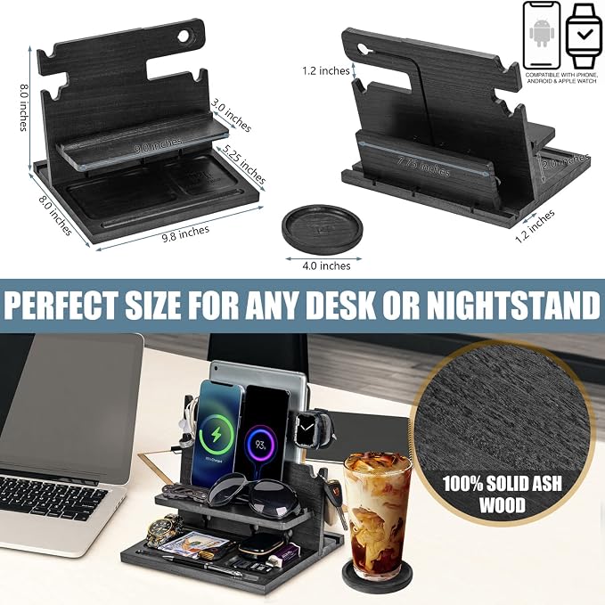 Black Wood Phone Docking Station - Image 5