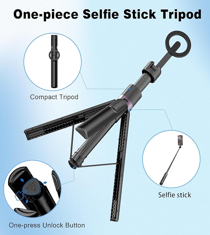 68" Magnetic Selfie Stick Tripod - Image 4