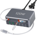 2026 Updated USB-C Fast Charging Station, 120W GaN 8-Port Retractable Charger by CSODINCE