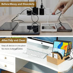 Bamboo Charging Station for Multiple Devices, Alltripal Wood Desktop Docking - Image 6