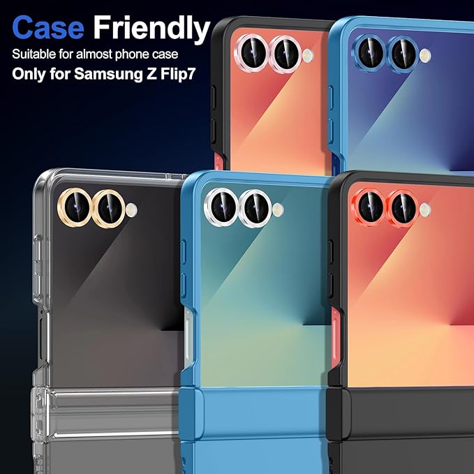 for Samsung Galaxy Z Flip 7 Camera Lens Protector, Individual Metal Ring - Image 7