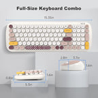KNOWSQT Wireless Keyboard and Mouse Combo, Light Beige 100 Keys 2.4 GHz Round - Image 7