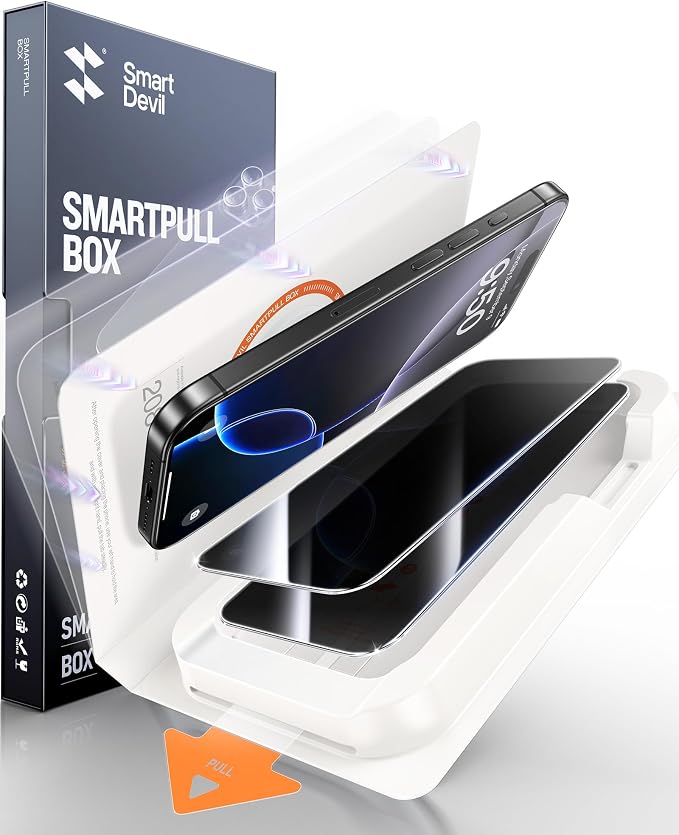 SMARTDEVIL 2 Pack for iPhone 16 Pro Privacy Screen Protector, Military Grade by SmartDevil