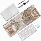 Tokyo Street Anime Kawaii Large Gaming Mousepad XXL Beige Cute Desktop Laptop - Image 9