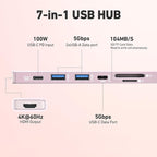 BENFEI 7-in-1 USB C Hub with HDMI, 2 USB-A, 1 USB-C Data, 100W Charge, SD/TF - Image 2