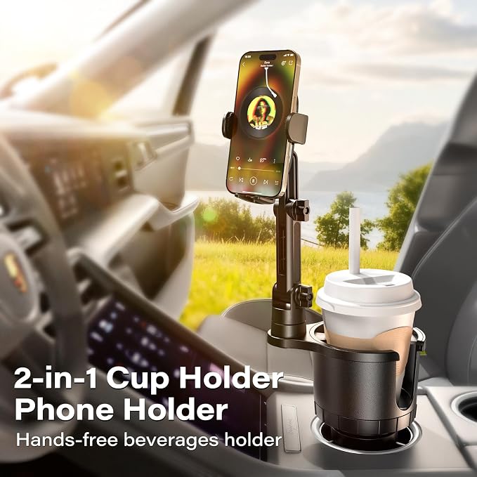 APPS2Car 2-in-1 Cup Phone Holder Mount - Image 2