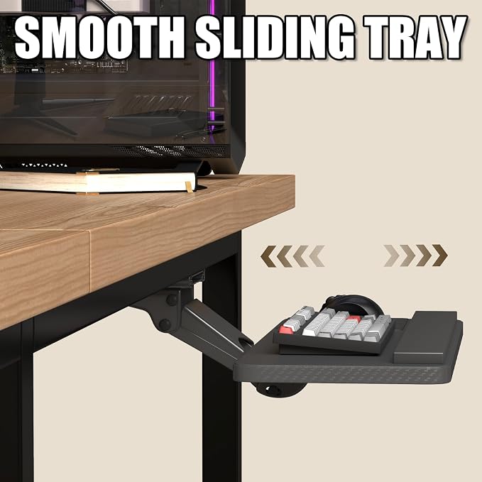 yeshine Under Desk Keyboard Tray Slide Out, Height Adjustable Computer Keyboard - Image 2