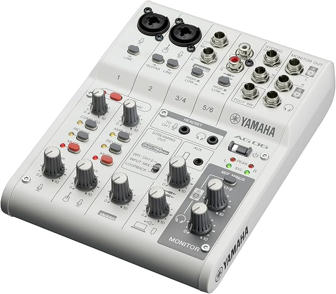 Yamaha AG06MK2 White 6-Channel Live Streaming Loopback Mixer/USB Interface - Image 4