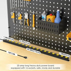 JUNNUJ Long Metal 16 Outlet Power Strip, Heavy Duty Power Strips Surge - Image 2