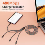 Multi Charging Cable, Dual Type-C Multiple Charger Cable Nylon Braided 4 in 1 - Image 5