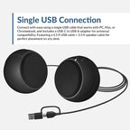 Cyber Acoustics USB-Powered 2.0 Speakers – Modern 2.0 USB C or A Computer - Image 4