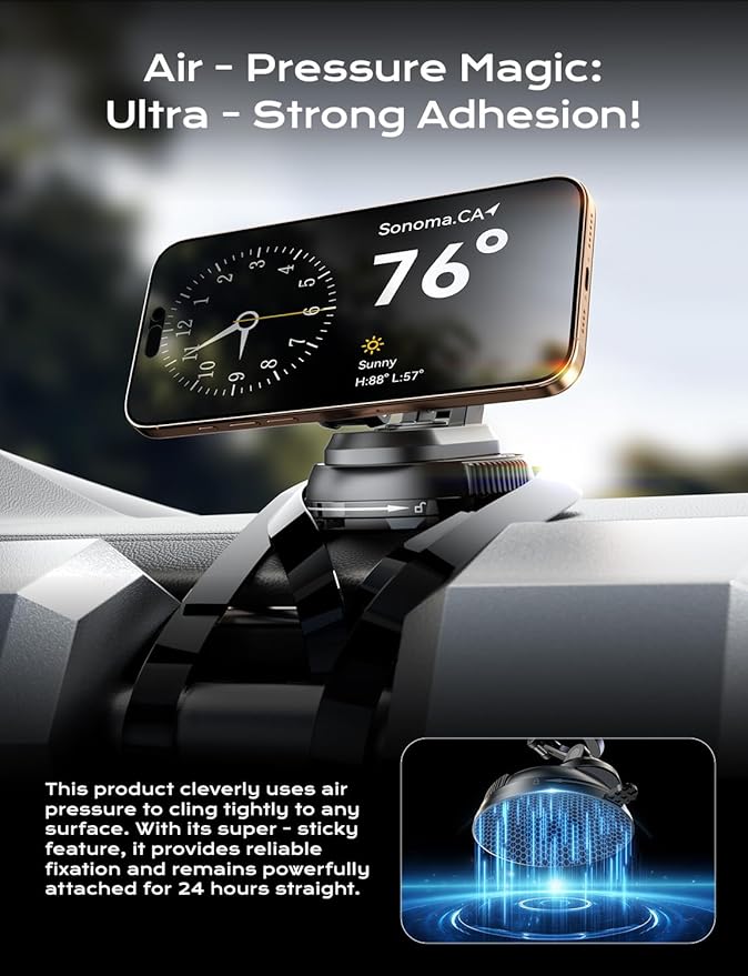 Car Phone Holder for Magsafe, Ultra Magnetic and Strong Suction 360° Adjustable - Image 5