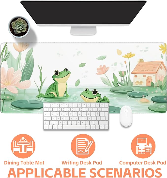 Mouse Pad Large Cute and Whimsical Frogs Non-Slip Gaming Desk Mat - Image 4