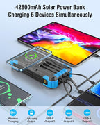Solar Charger Power Bank, 42800mAh Wireless Portable Charger - Image 2
