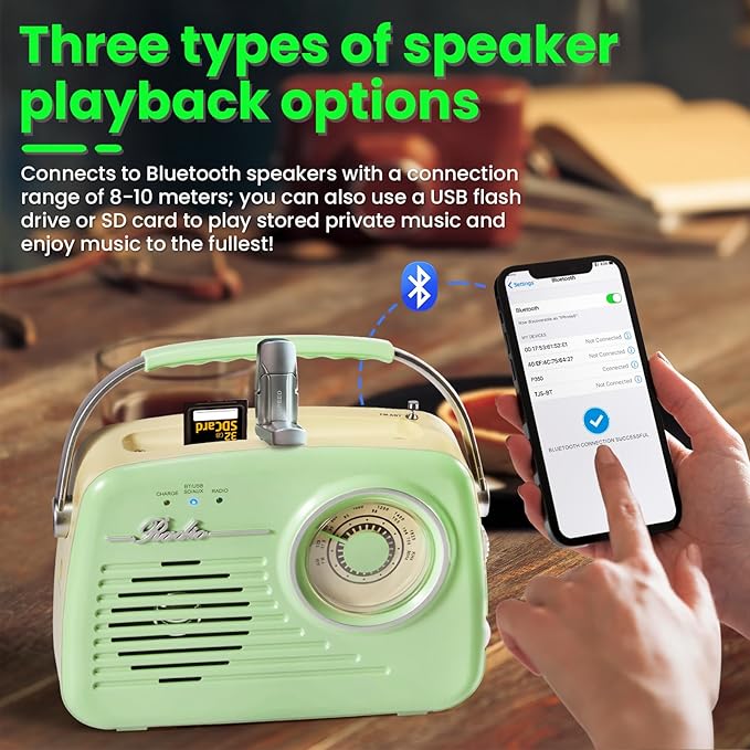 Small Radios Portable AM FM, Vintage Transistor Radio - Image 5