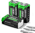 3-Pack 1300mAh Rechargeable 9V Batteries, 9 Volt Lithium Batteries USB-C Charge by WAVYPO
