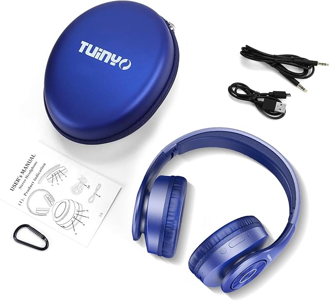TUINYO Bluetooth Headphones Wireless, Over Ear Stereo Wireless Headset 40H - Image 6