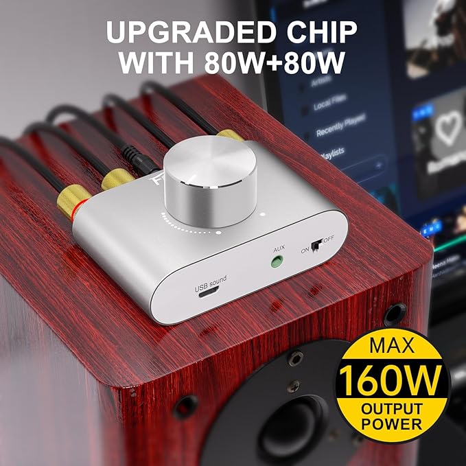 Facmogu F900S 160W Bluetooth 5.0 Mini Amplifier, 80Wx2 2.0CH Audio Power - Image 4