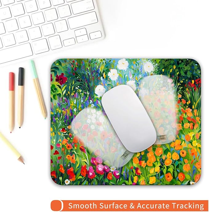 Square Mouse Pad Flowers Floral, Personalized Premium-Textured Custom Mouse Mat - Image 4