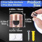 2 Sets Charger Holders for Cords, Adhesive Metal Cord Clips, Cable Management - Image 2