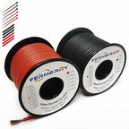 Fermerry 18 AWG Stranded Wire Spool 100ft Each 2 Colors Flexible 18 Gauge by Fermerry+Technology++