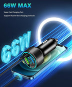2 Packs of 66W USB C Car Charger 4 Port Car Charger Adapter - Image 3