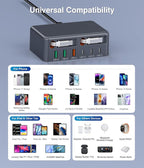 2026 Updated USB-C Fast Charging Station, 120W GaN 8-Port Retractable Charger - Image 5