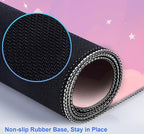 Cute Anime Cloud Desk Mat, Beautiful Pink Stitching Edge Non Slip Rubber Mouse - Image 7