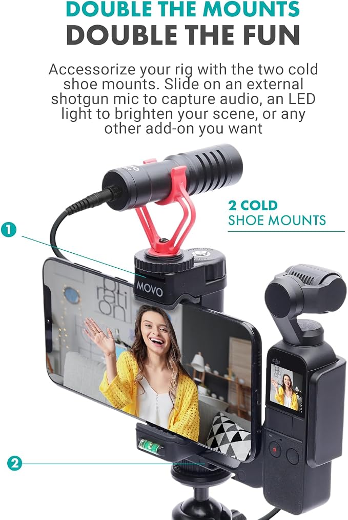 Movo Video Rig Compatible with The DJI OSMO Pocket 1, 2 - Image 2