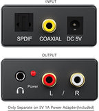 DA Converter Aluminum, 192KHz DAC Digital SPDIF Toslink to Analog Stereo Audio - Image 3