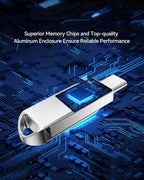 64GB USB C Flash Drive, Dual Drive USB 3.0 and Type C Thumb Drive Up to 110MB/s - Image 5