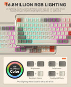 DAREU EK98pro Wireless Mechanical Keyboard, Tri-Mode BT/2.4GHz/USB-C Creamy - Image 4