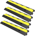 VEVOR Cable Protector Ramp, 4 Packs 2 Channels Rubber Modular Speed Bumps Rated by VEVOR