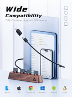8-Port USB 3.0 SD Card Reader, Walnut Wood Design 5Gbps Data, Simultaneous - Image 4