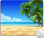 Beach Mouse Pad, Mouse Mat Square Waterproof Mouse Pad Non-Slip Rubber Base by Hokafenle